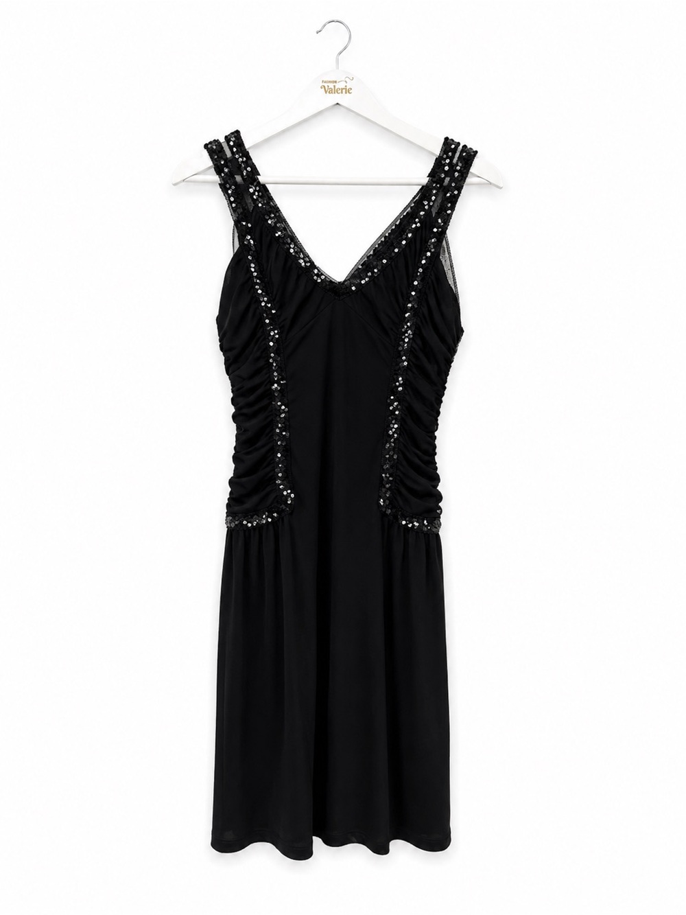 Wishes Wishes *Fair Reworked* Y2k Black Sequin Formal Dress Size Medium